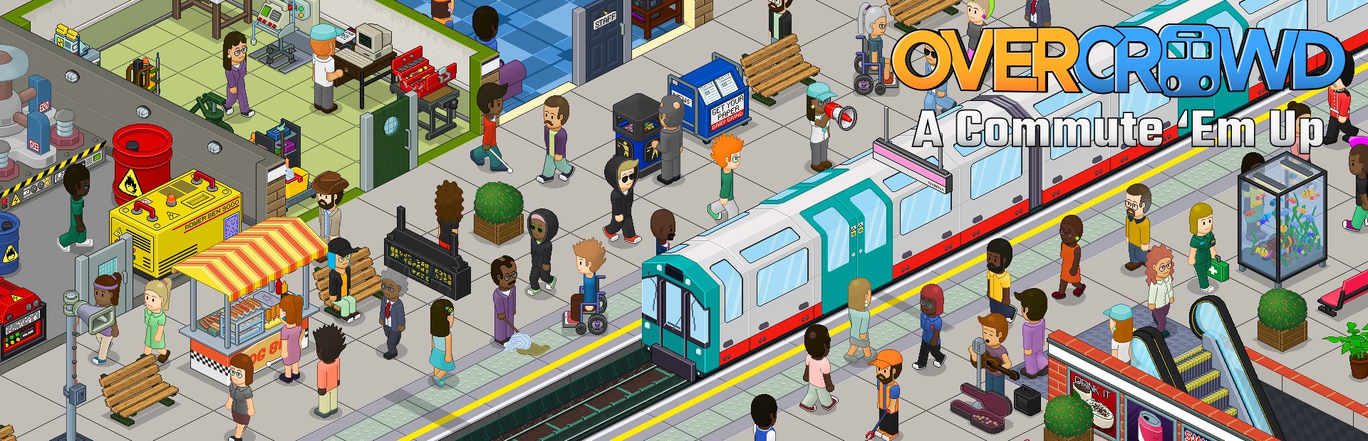 دانلود بازی Overcrowd: A Commute 'Em Up برای پی سی | گیمباتو